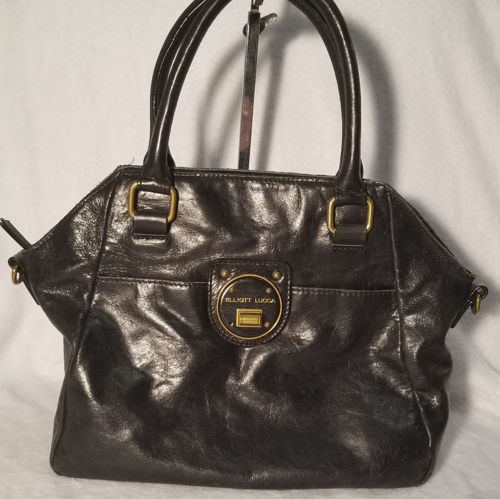 Elliott Lucca black leather handbag